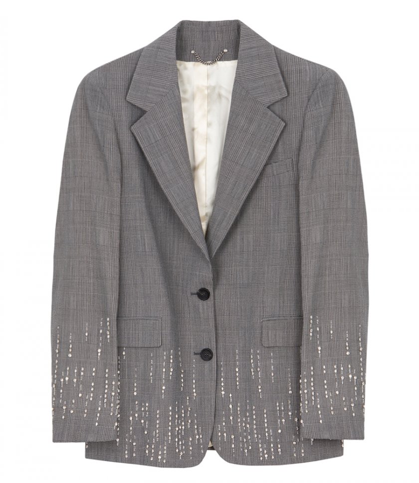 JACKETS - CRYSTAL EMBROIDERED PRINCE OF WALES JACKET