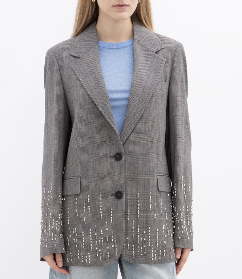 CRYSTAL EMBROIDERED PRINCE OF WALES JACKET