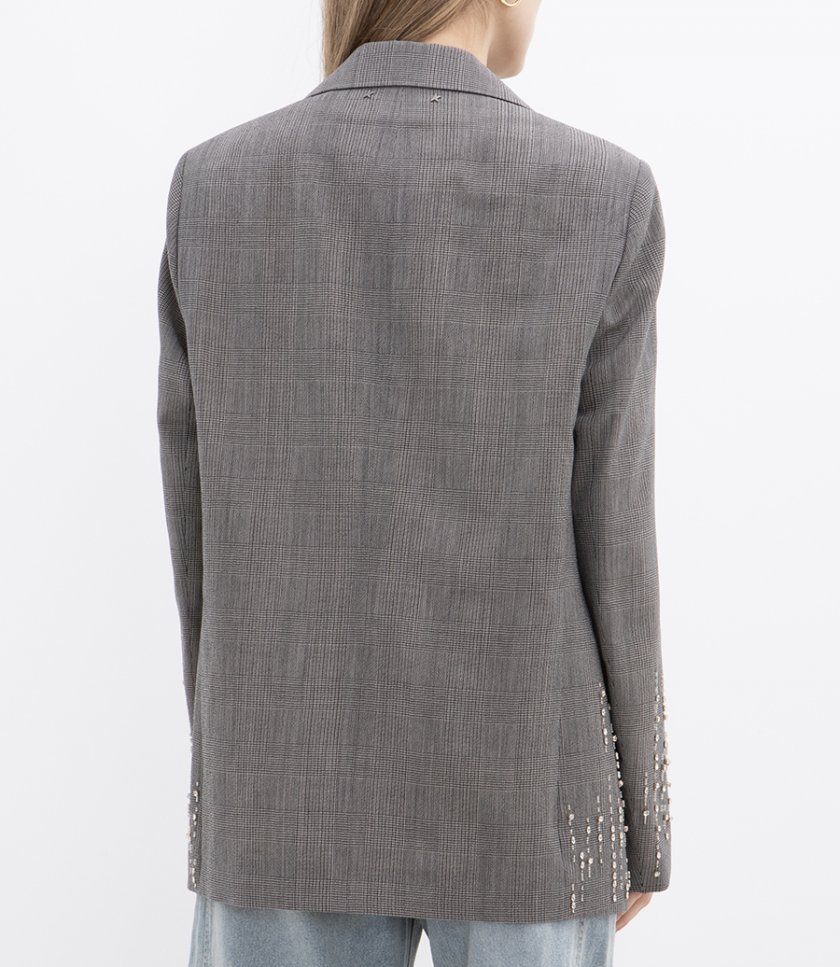 CRYSTAL EMBROIDERED PRINCE OF WALES JACKET