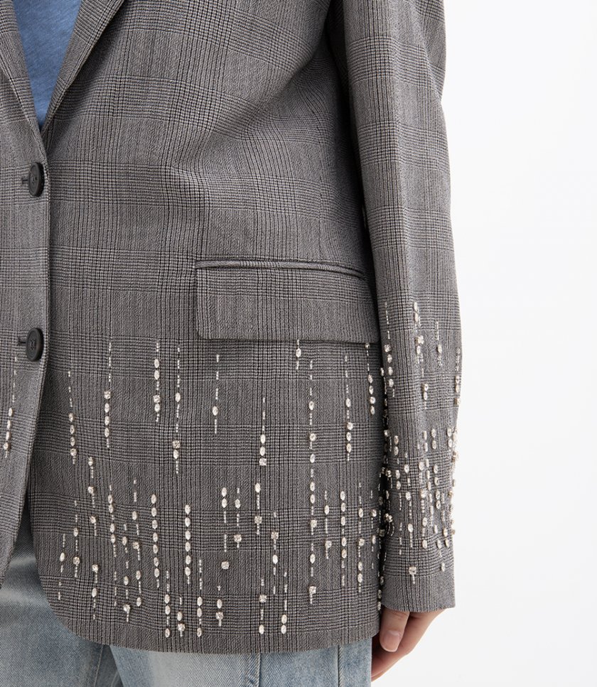 CRYSTAL EMBROIDERED PRINCE OF WALES JACKET