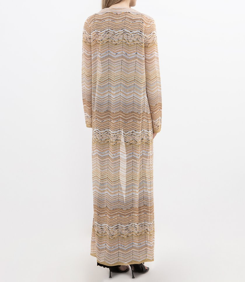 CHEVRON PATTERN LONG CARDIGAN