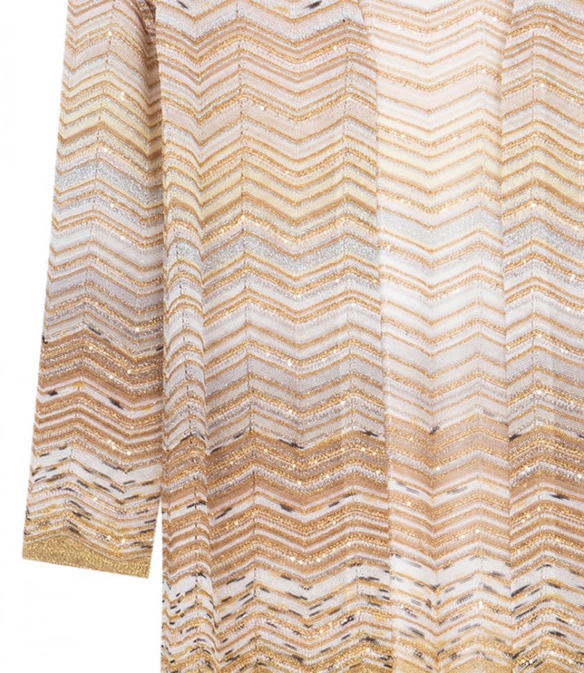 CHEVRON PATTERN LONG CARDIGAN