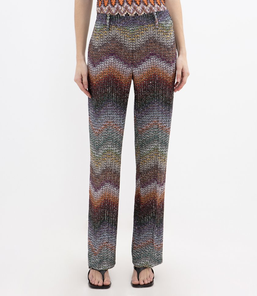 LAME STRAIGHT TROUSERS WITH SEQUINS