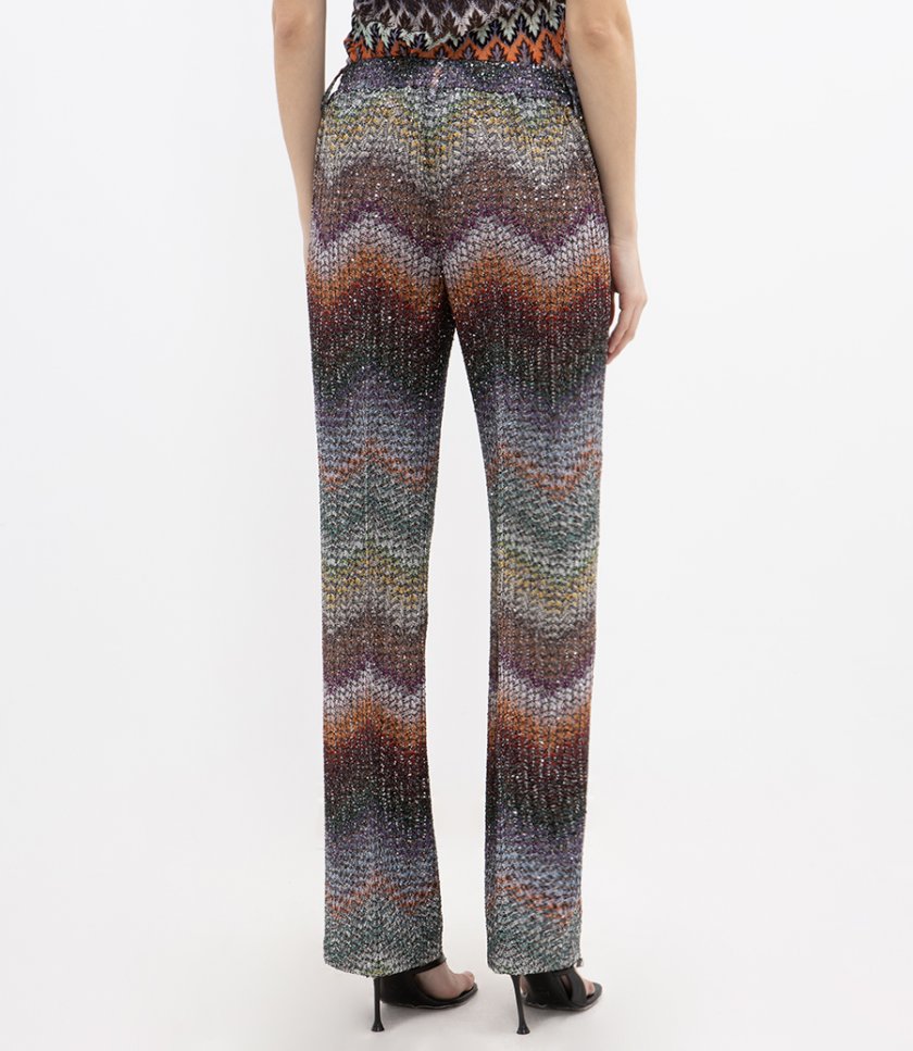 LAME STRAIGHT TROUSERS WITH SEQUINS