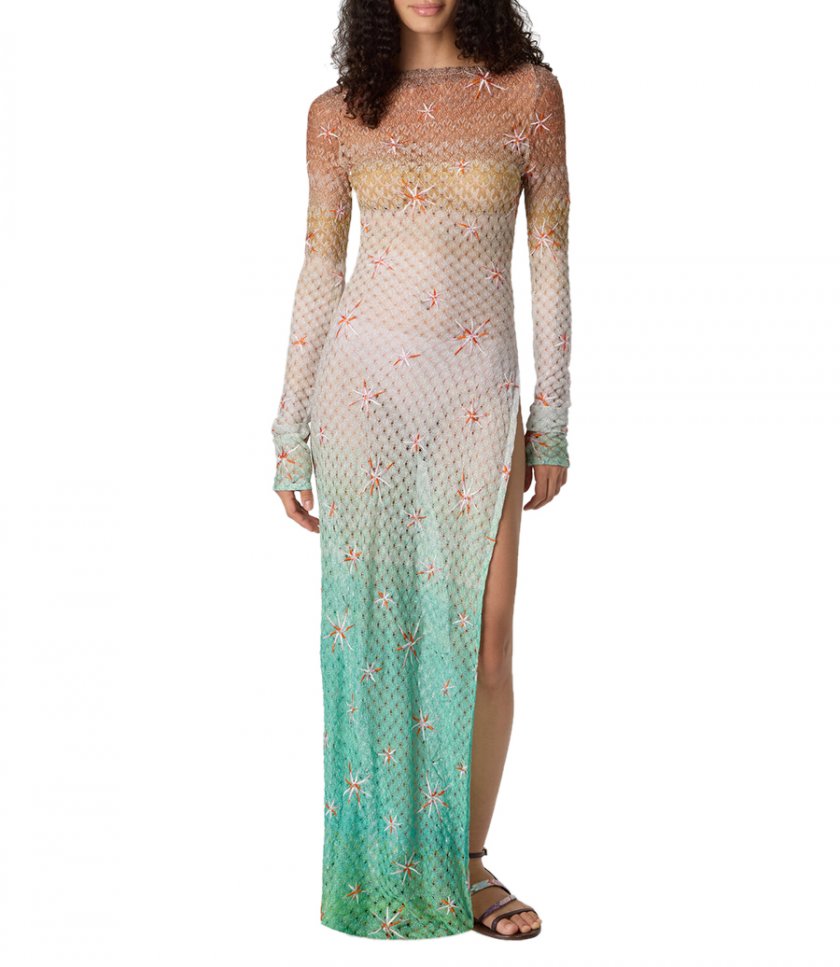 DEGRADE SPIDERWEB MOTIF LONG COVER UP
