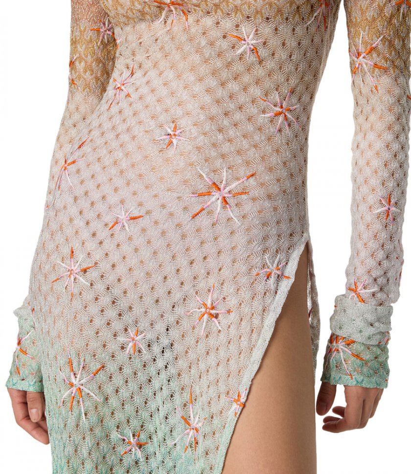 DEGRADE SPIDERWEB MOTIF LONG COVER UP