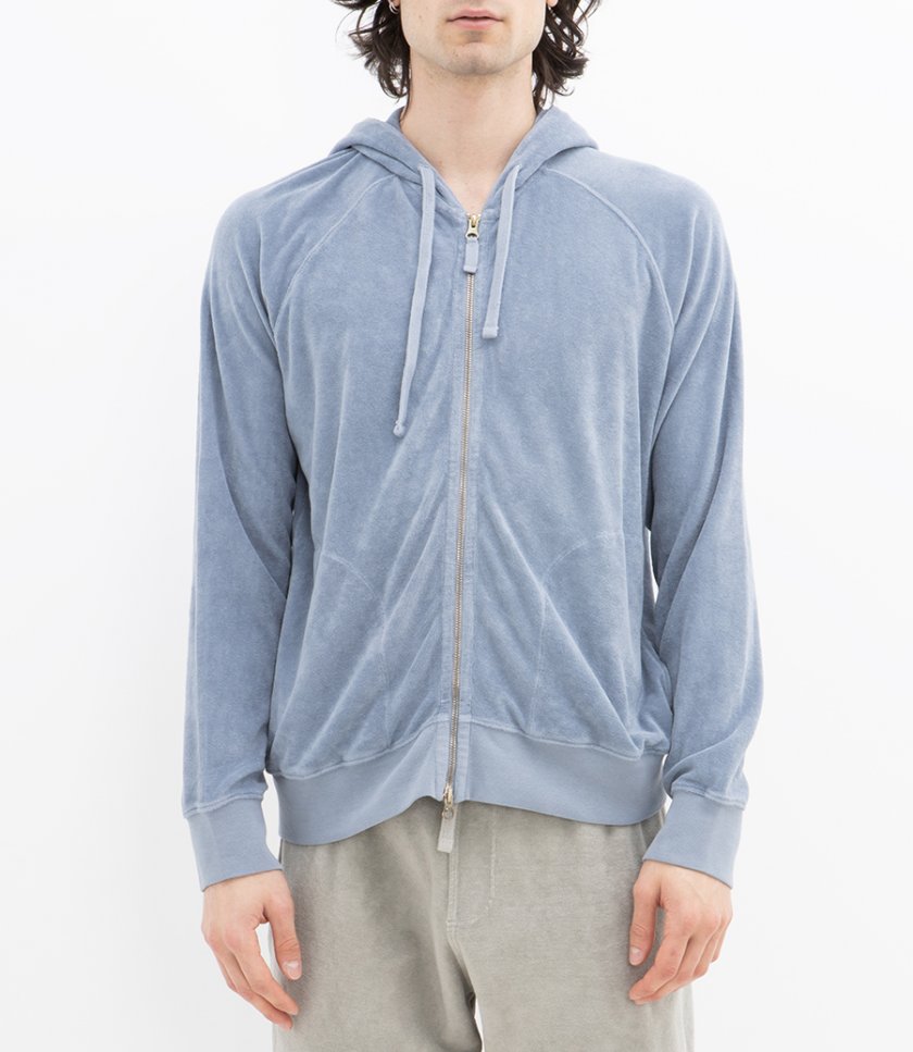 TOWELLING HOODIE ZIPPER