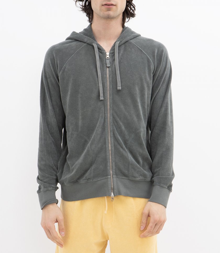 TOWELLING HOODIE ZIPPER