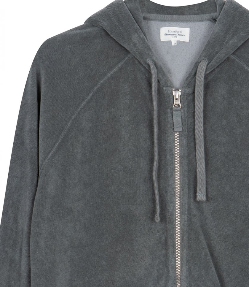 TOWELLING HOODIE ZIPPER