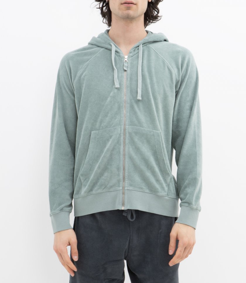 TOWELLING HOODIE ZIPPER