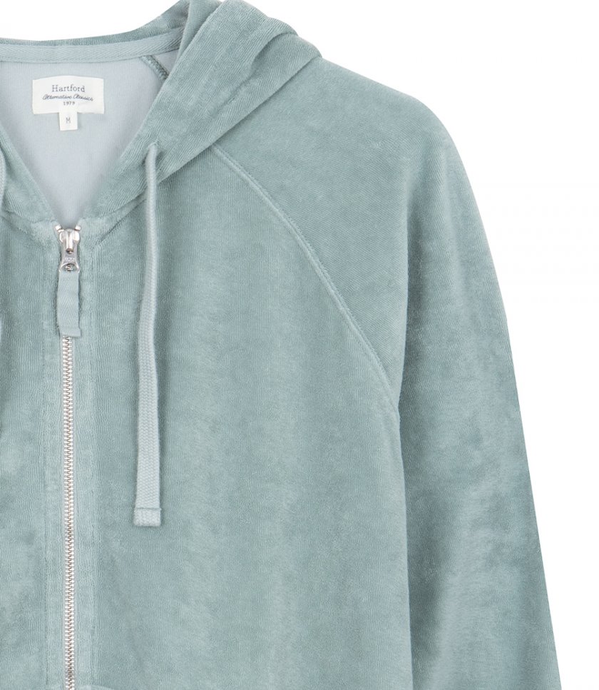 TOWELLING HOODIE ZIPPER