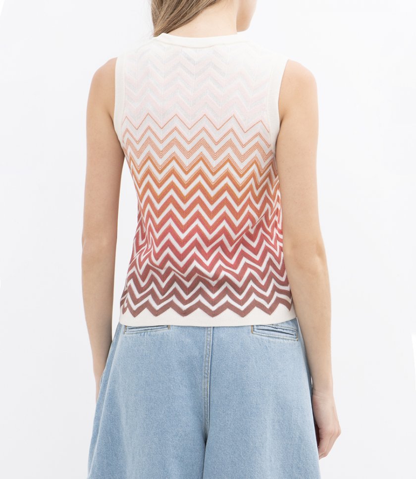 CHEVRON DEGRADE SLEEVLESS TOP
