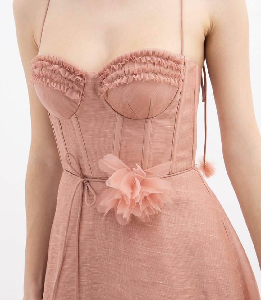 LUNA RUFFLE MIDI DRESS