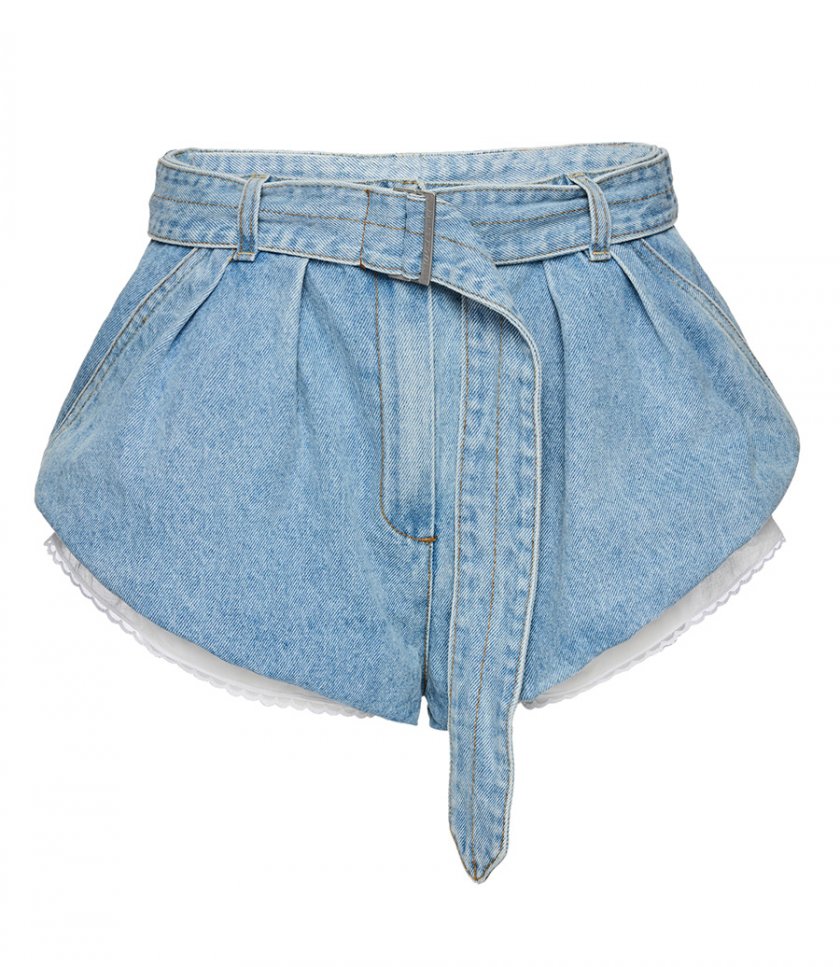 SHORTS - FLARED DENIM SHORTS