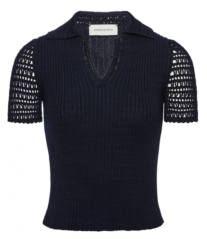 MAGDA BUTRYM - RIBBED POLO TOP