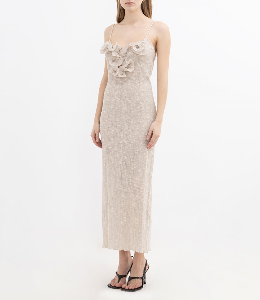 FLORAL FRONT LONG DRESS