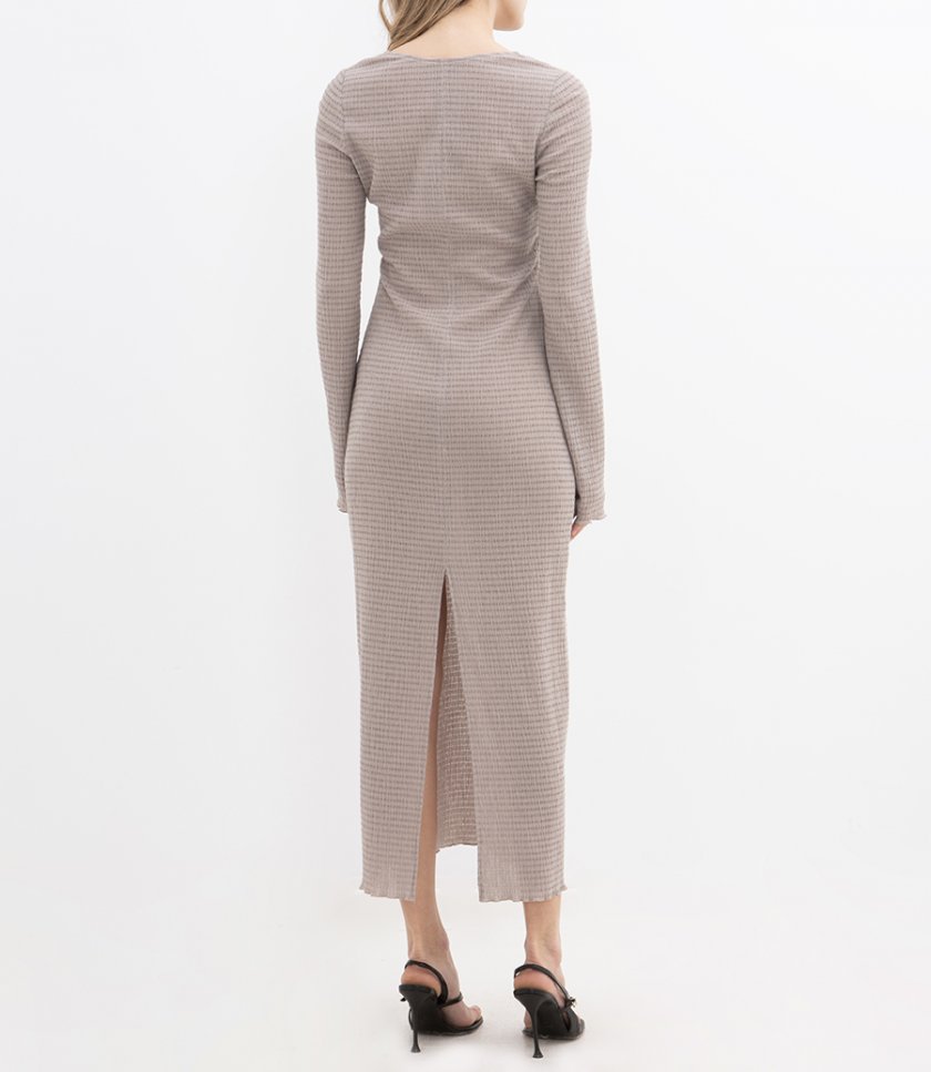 LONG SLEEVE CREPE MAXI DRESS