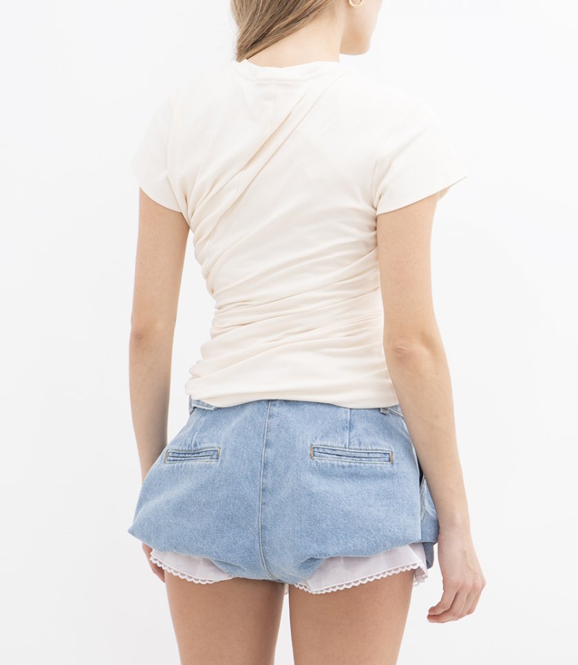 SIDE-KNOT DRAPED T-SHIRT