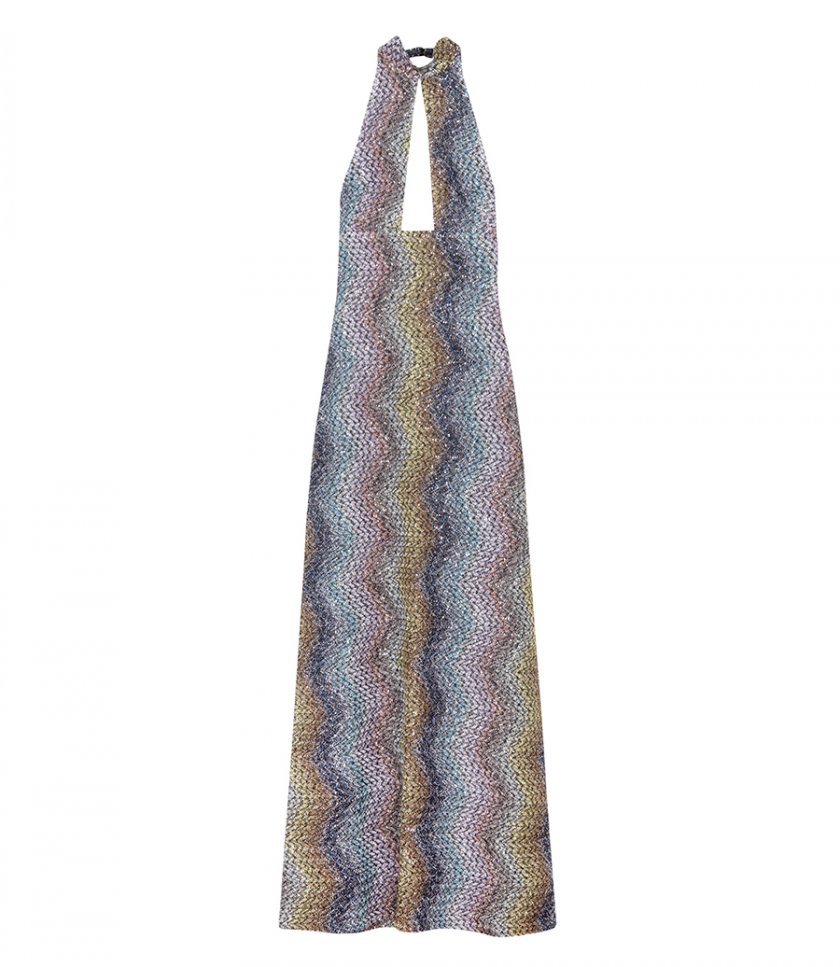 MISSONI - ZIGZAG PRINT SLEEVELESS LONG DRESS