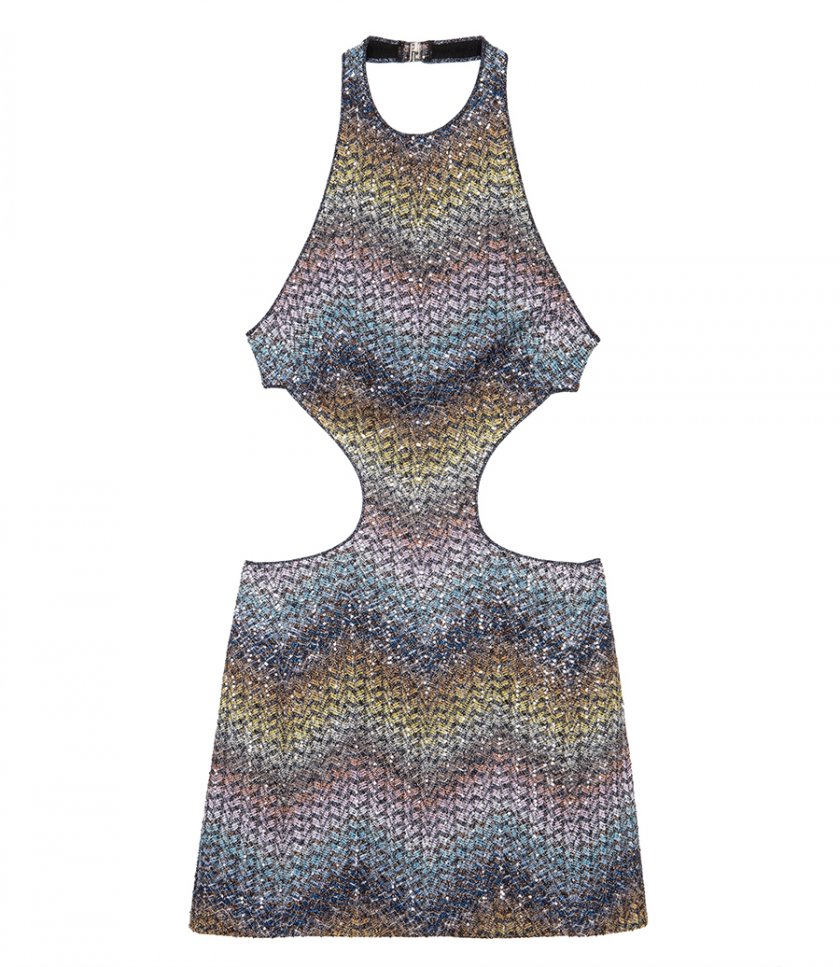 MISSONI - ZIGZAG TEXTURE SLEEVELESS SHORT DRESS