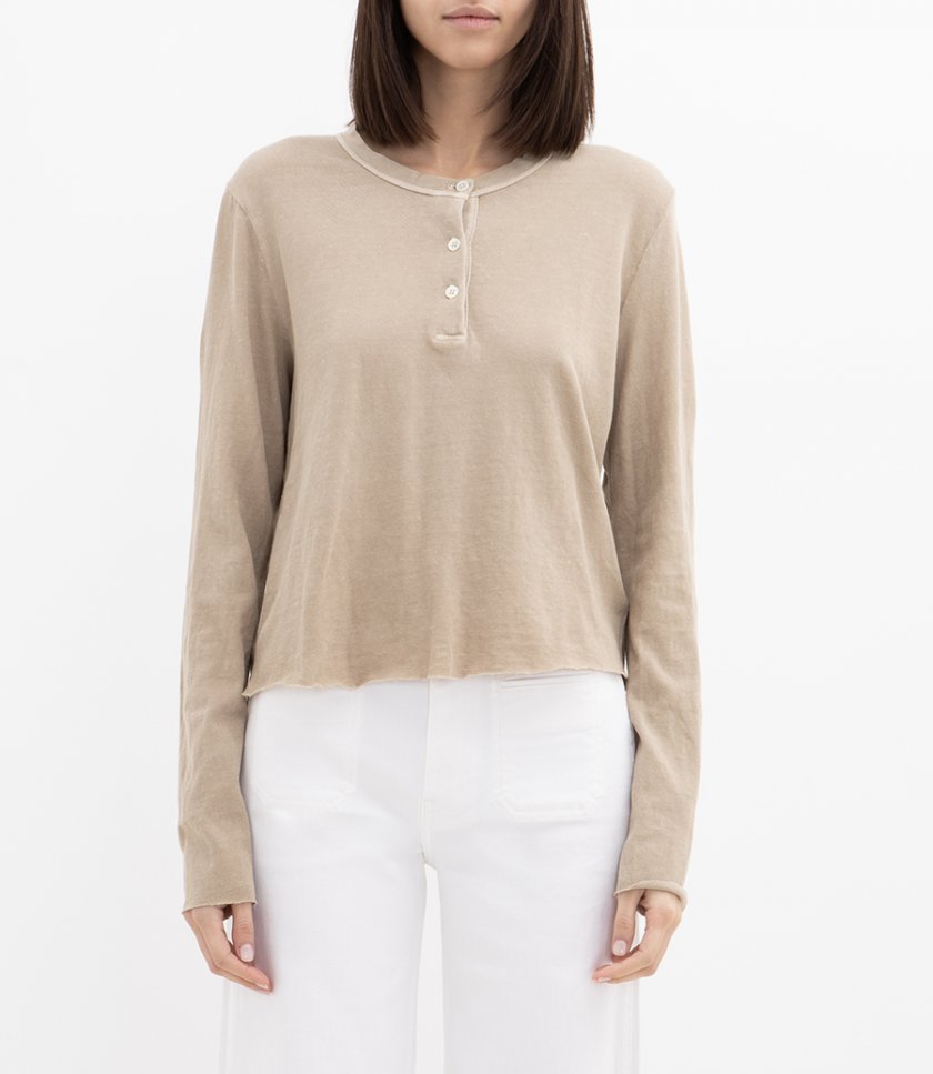 SLUB JERSEY SHRUNKEN HENLEY
