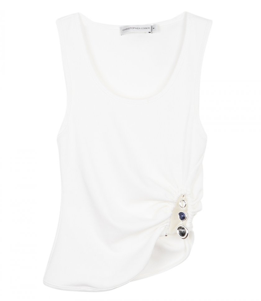 CLOTHES - DROPLET CRYSTAL RUCHED TANK