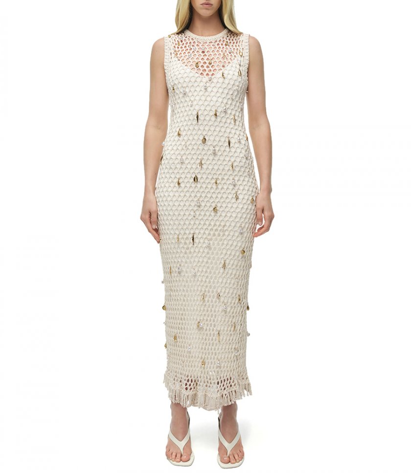 CORALIA KNIT CHARMEDMIDI DRESS