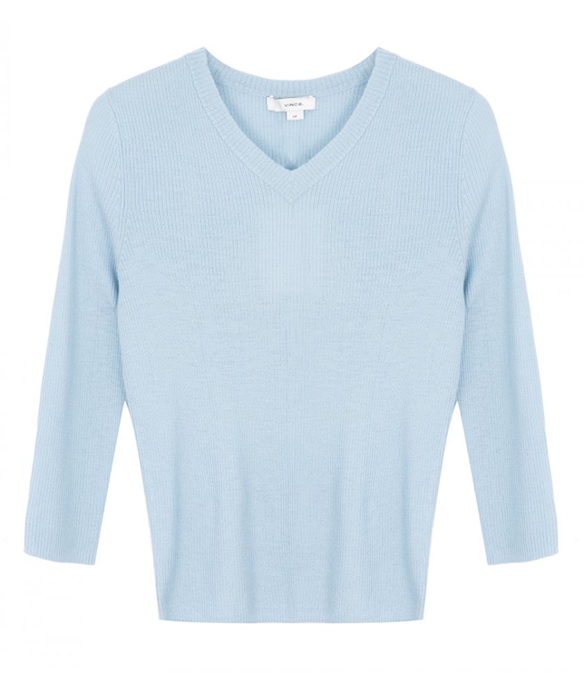 TOPS - SOLID HIGH LS V-NECK