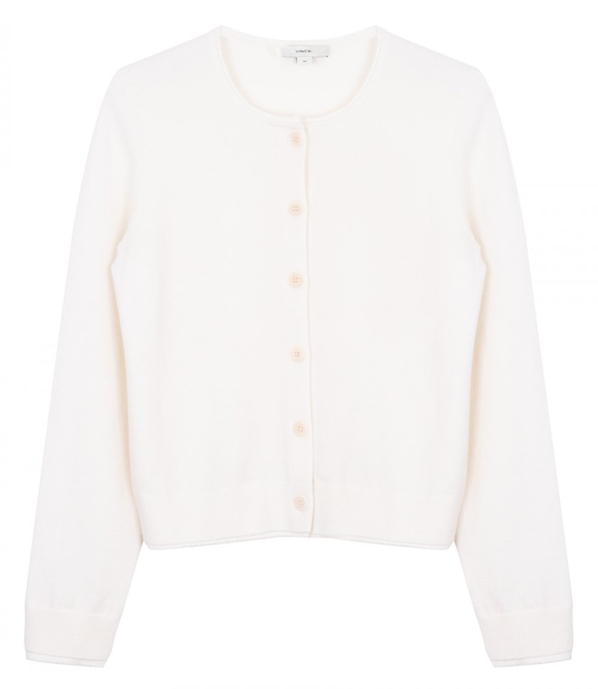 KNITWEAR - SCALLOP TRIM CARDIGAN