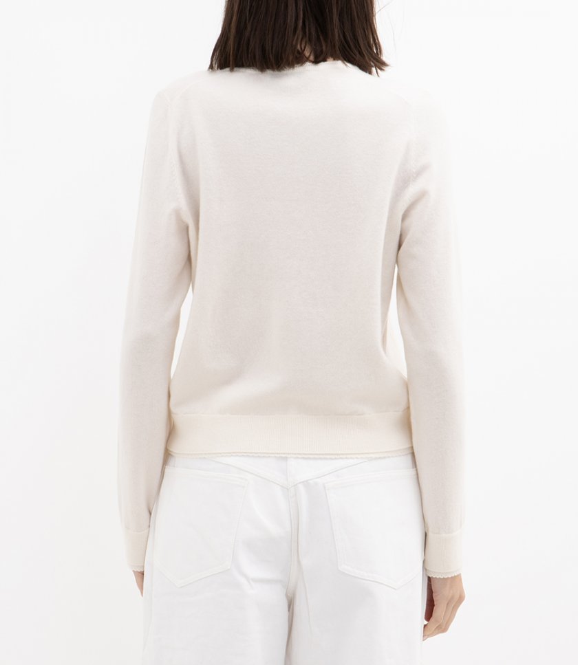 SCALLOP TRIM CARDIGAN