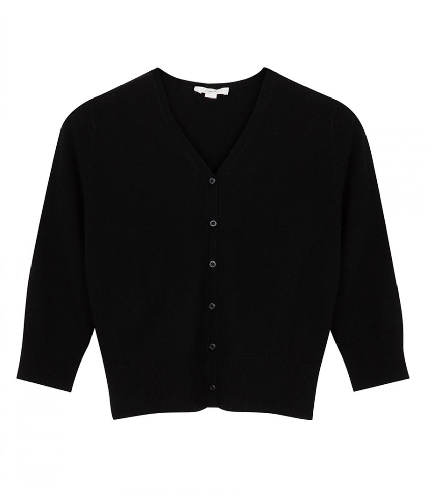KNITWEAR - ELBOW SLEEVE V-NECK CARDIGAN