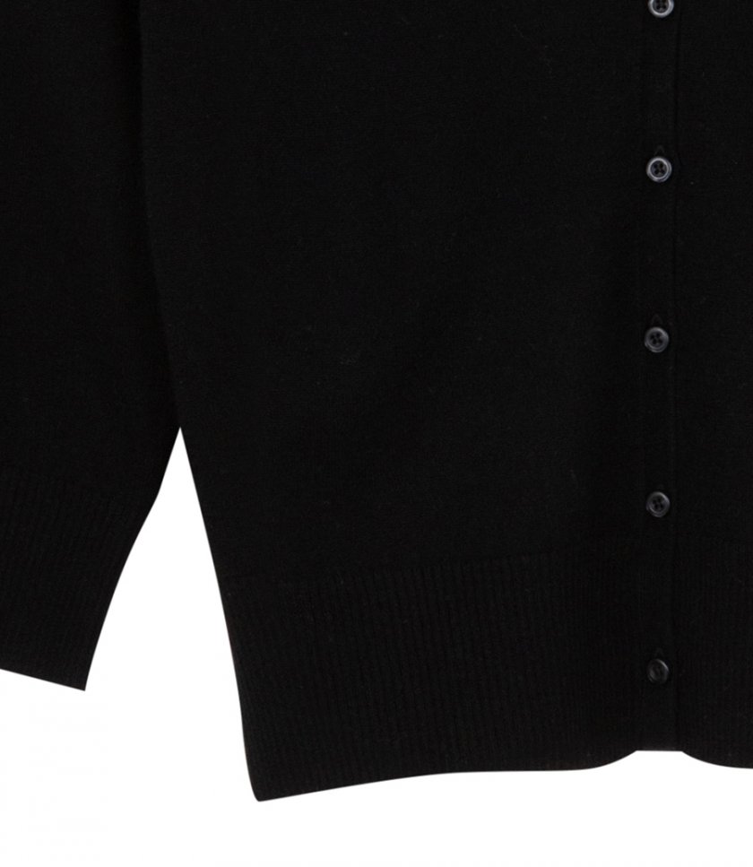 ELBOW SLEEVE V-NECK CARDIGAN
