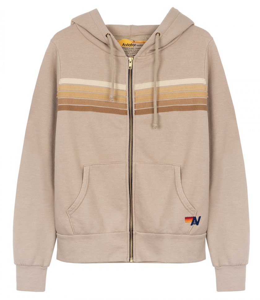 AVIATOR NATION - 5 STRIPE ZIP HOODIE