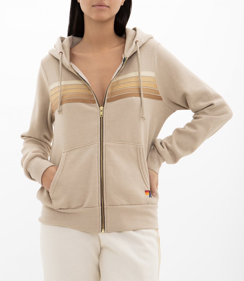 5 STRIPE ZIP HOODIE