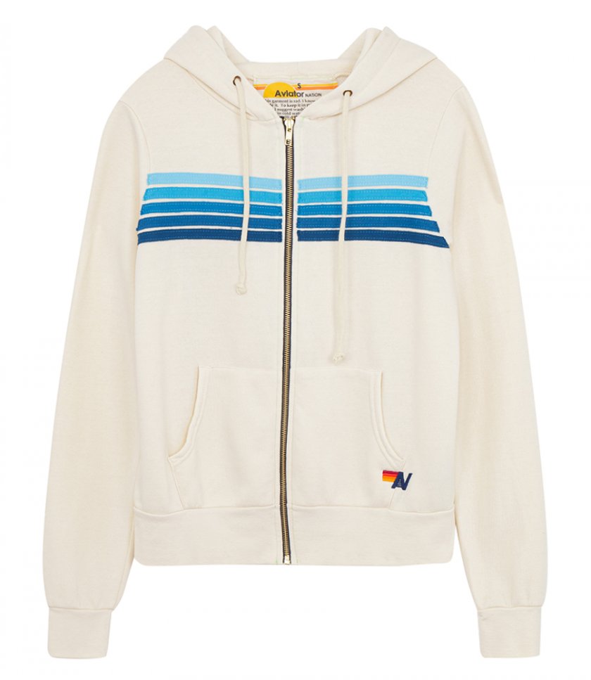 CLOTHES - 5 STRIPE ZIP HOODIE