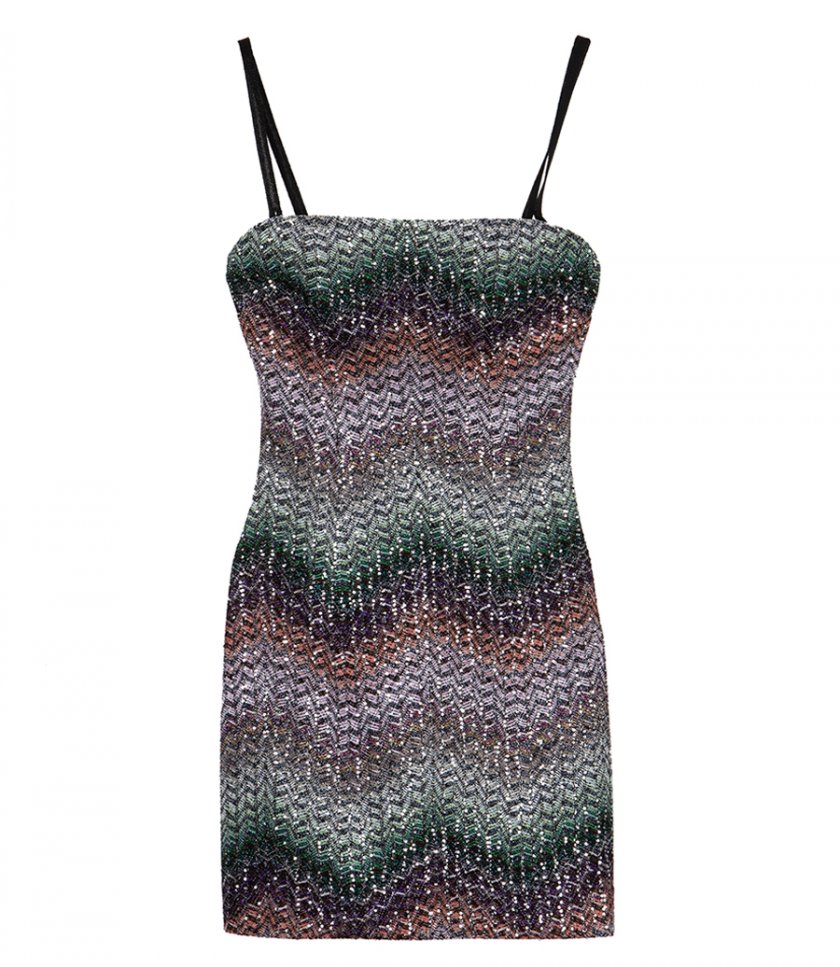 MISSONI - CHEVRON PATTERN SLEEVELESS SHORT DRESS