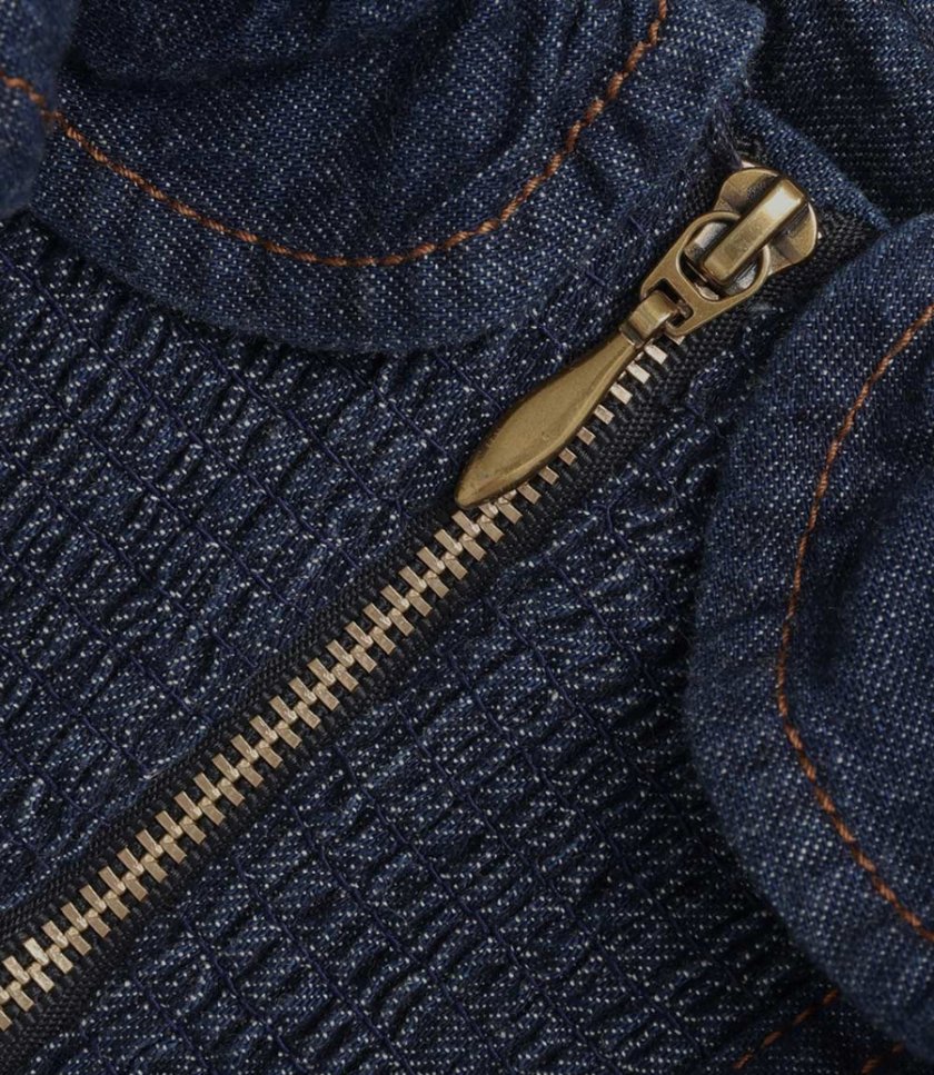 ASTER DENIM FRILL TOP