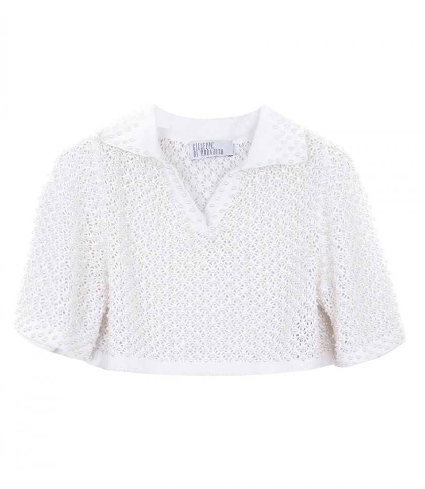 GIUSEPPE DI MORABITO - CROPPED KNIT TOP