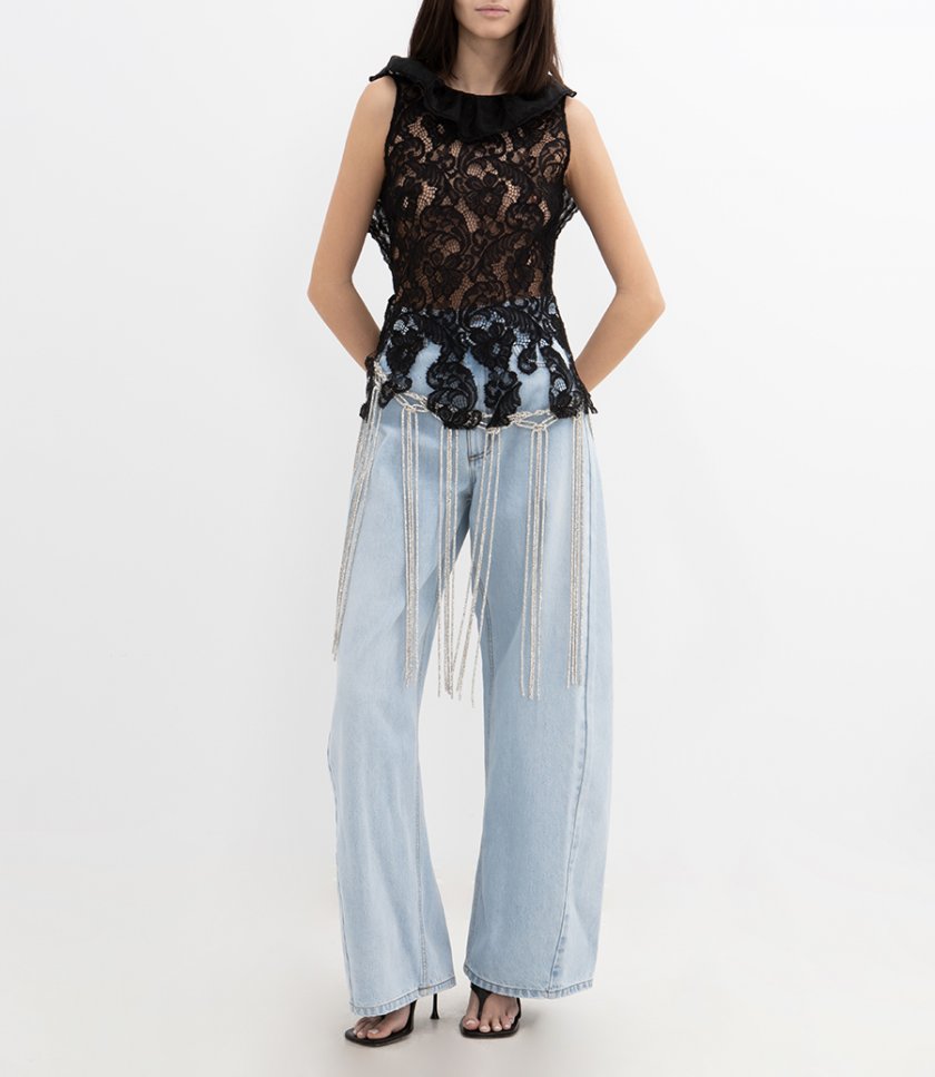 DENIM TROUSERS WITH BELT