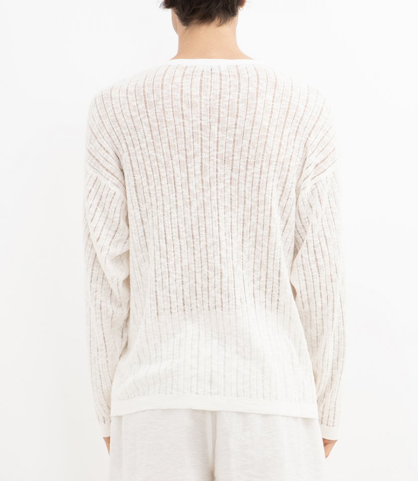 POINTELLE KNIT SWEATER