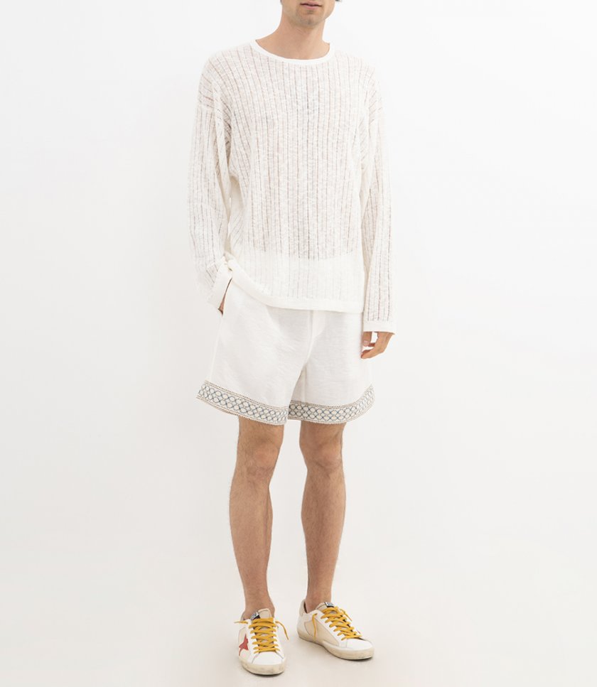 POINTELLE KNIT SWEATER