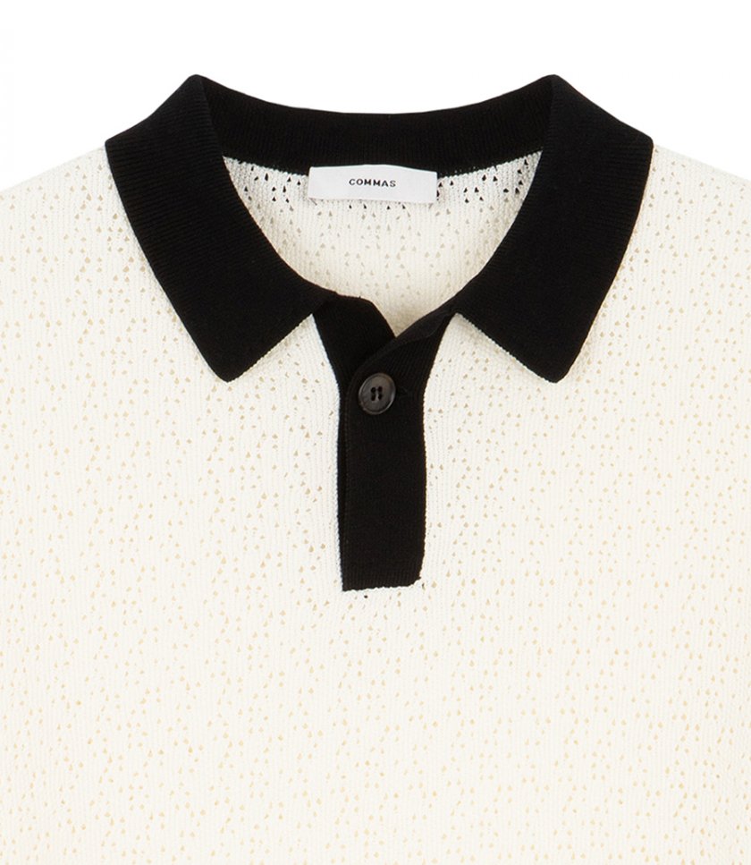 BUTTON TRHOUGHT POLO KNIT