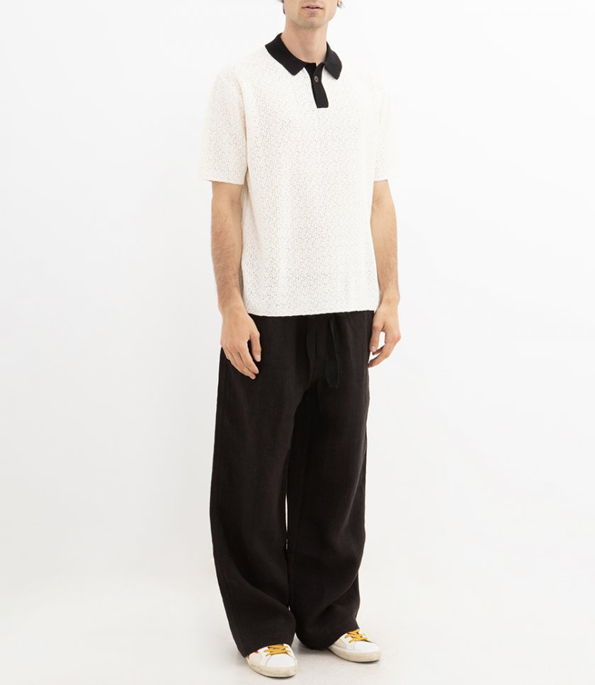 BUTTON TRHOUGHT POLO KNIT