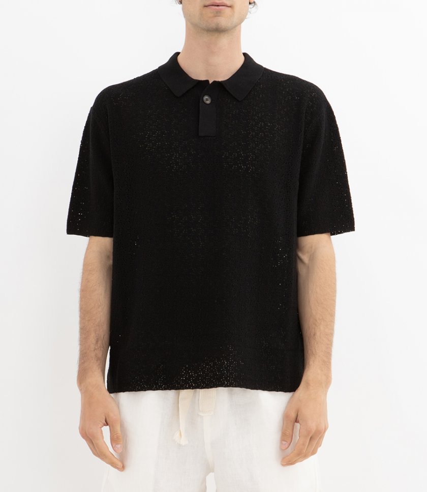 BUTTON TRHOUGHT POLO KNIT