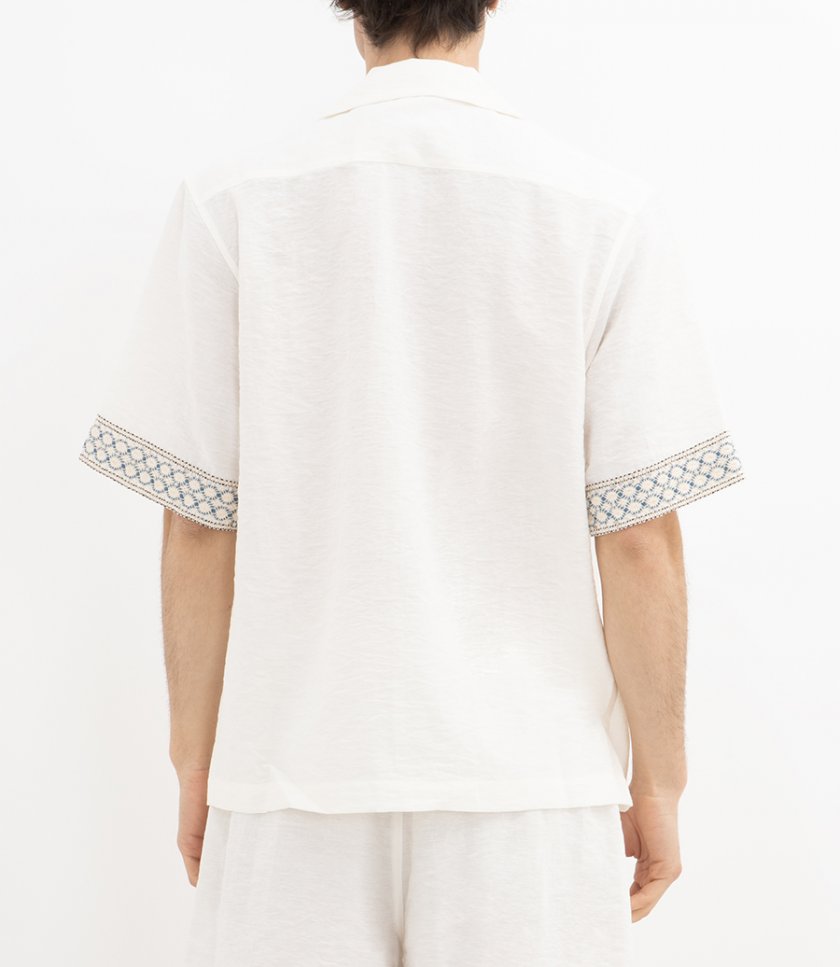 CROCHET TRIM BOWLING SHIRT