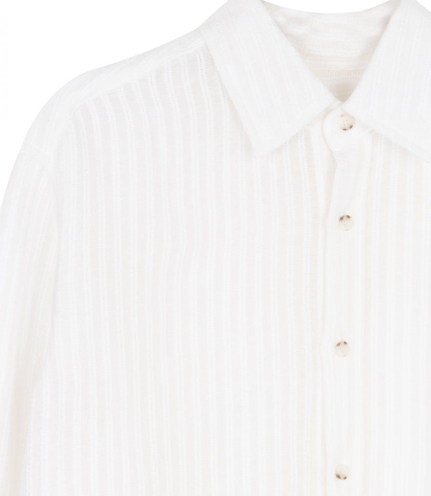 SHEER STRIPE LINEN SHIRT