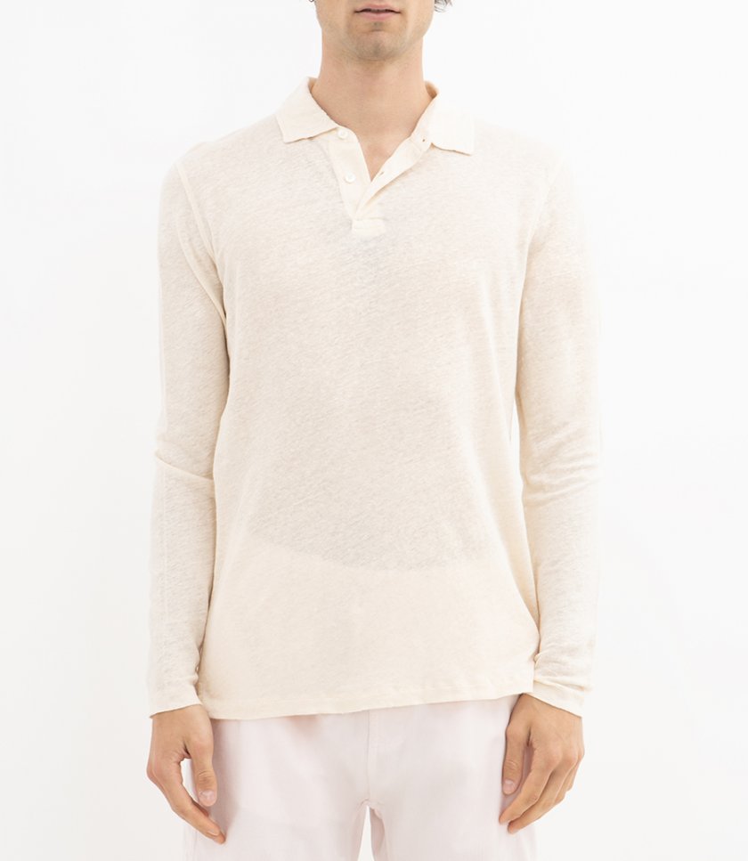 LINEN POLO LS