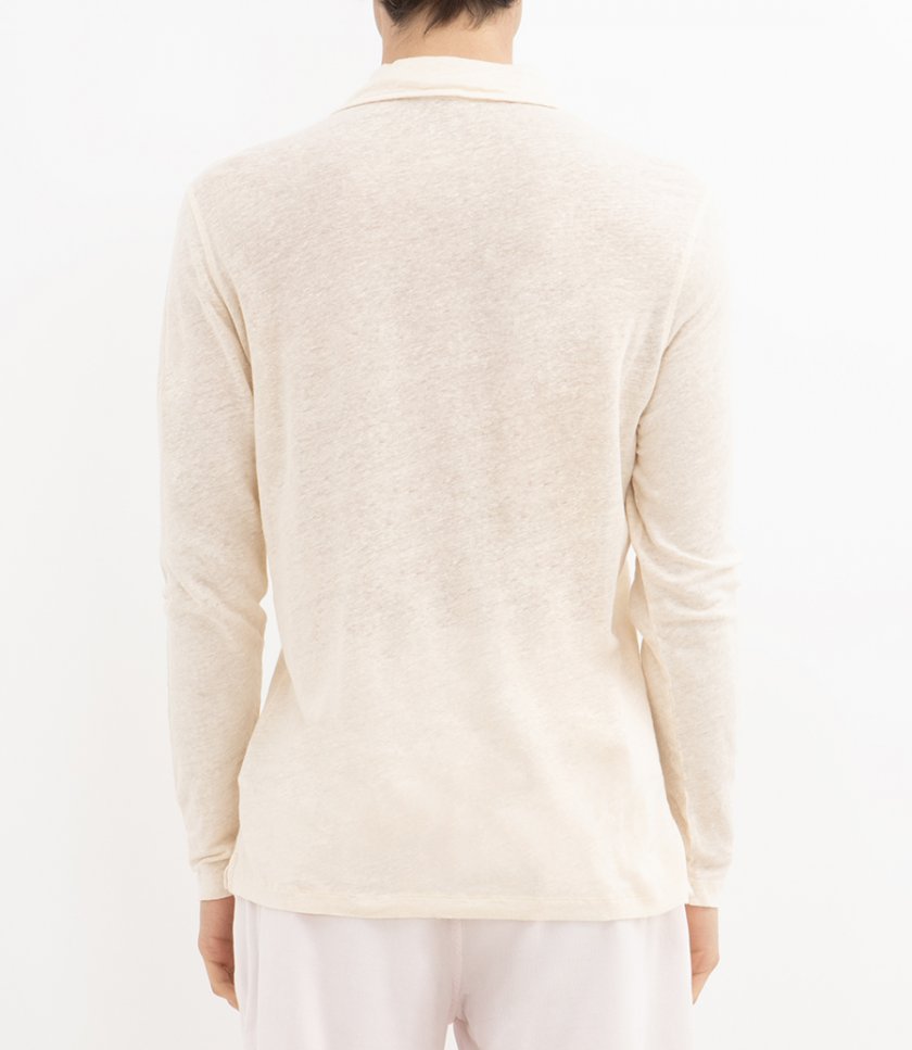 LINEN POLO LS