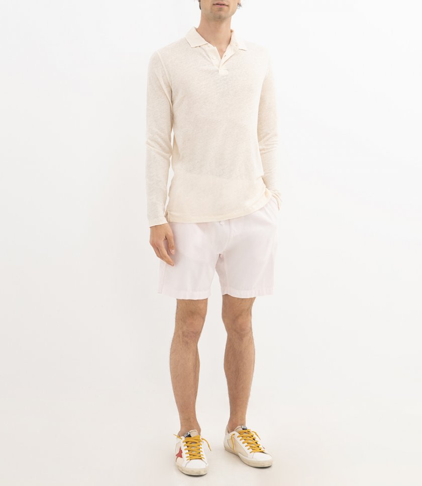 LINEN POLO LS