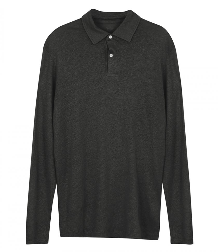 HARTFORD - LINEN POLO LS